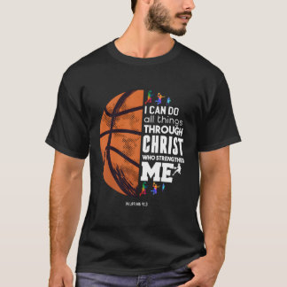 Jag kan göra allt Sak genom Jesus Basketball Chri T Shirt