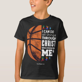 Jag kan göra allt Sak genom Jesus Basketball Chri T Shirt