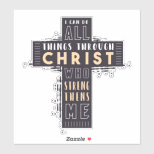Jag kan göra allt Sak genom Jesus Kristus som Stre Klistermärken