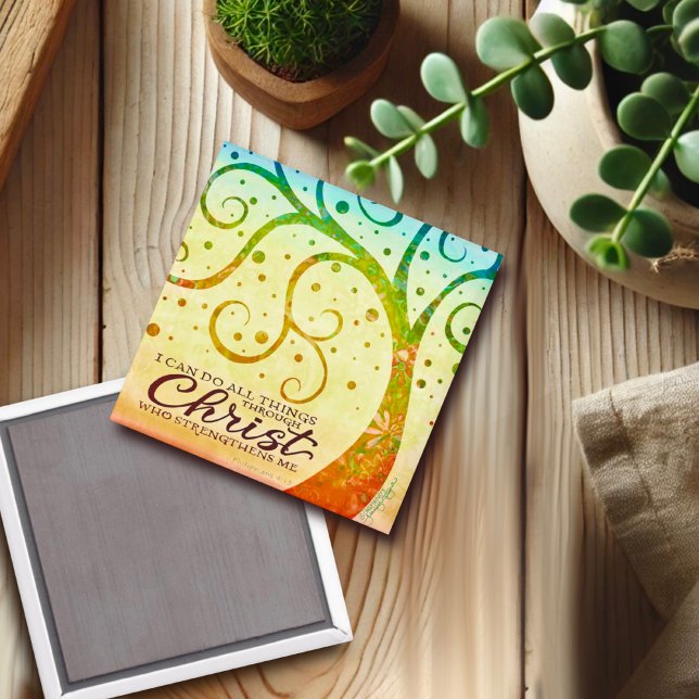 Jag kan göra allt Sak genom Kristi spiritivitet Magnet (Skapare uppladdad)