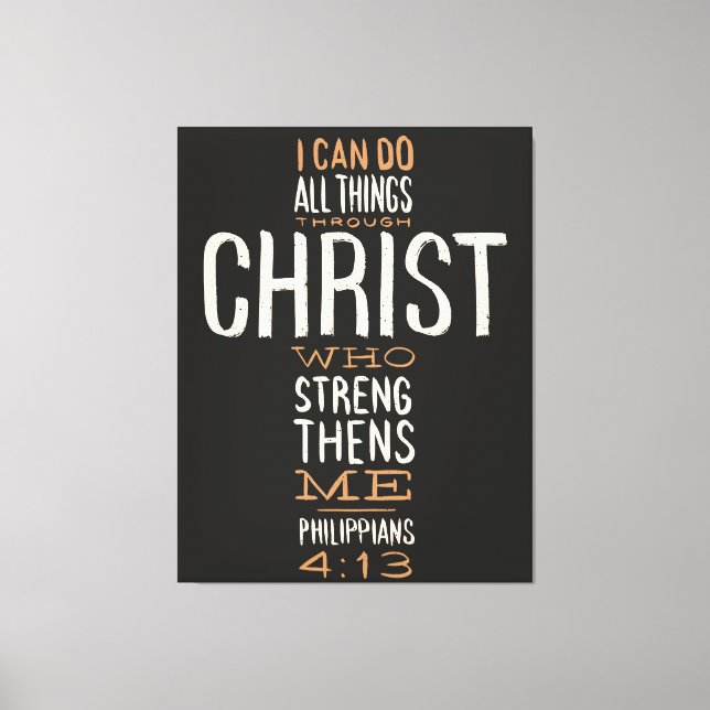 Jag kan göra allt Sak genom Kristus bibel Verse Canvastryck (Framsida)