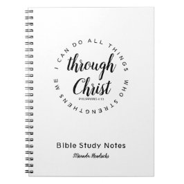 Jag kan göra allt Sak genom Kristus Bible Study Anteckningsbok