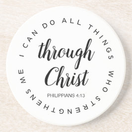 Jag kan göra allt Sak genom Kristus Black & White Underlägg