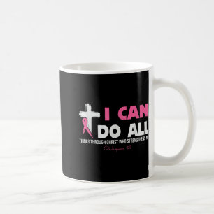 Jag kan göra allt Sak genom Kristus bröstcancer A Kaffemugg