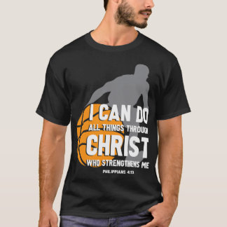 Jag kan göra allt Sak genom Kristus Christian Bask T Shirt