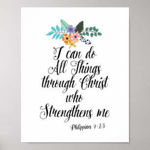 Jag kan göra allt Sak genom Kristus Christian Prin Poster