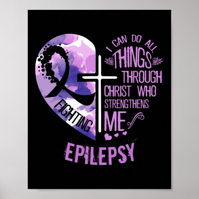 Jag kan göra allt Sak genom Kristus - epilepsikrig Poster (Framsidan)