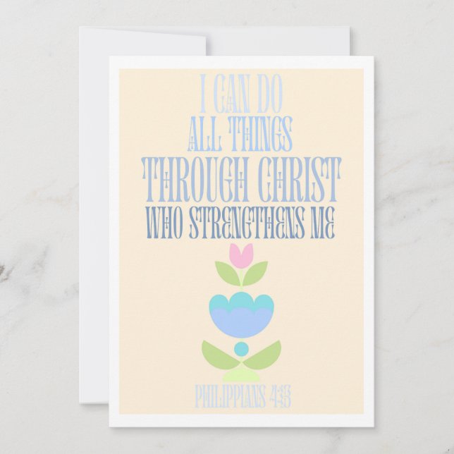 Jag kan göra allt Sak genom Kristus Faith Julkort (Framsida)