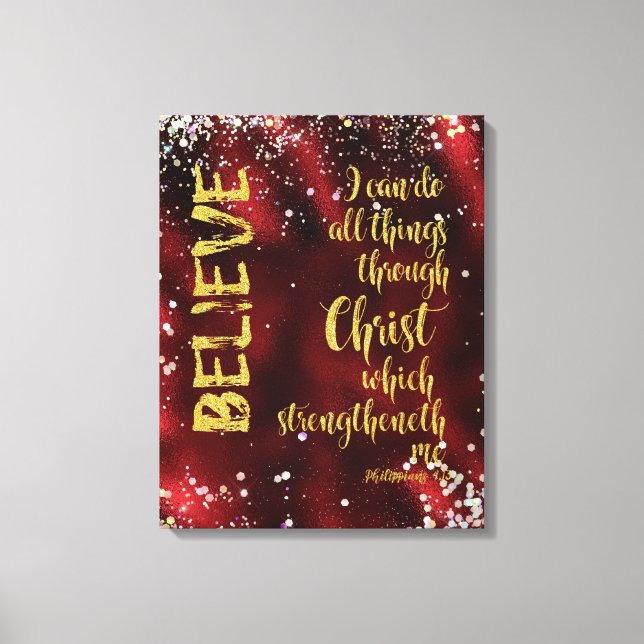 Jag kan göra allt Sak genom Kristus KJV-skript Canvastryck (Framsida)