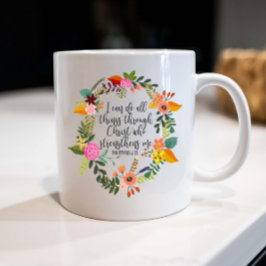 Jag kan göra allt sak genom Kristus Philippians Kaffemugg