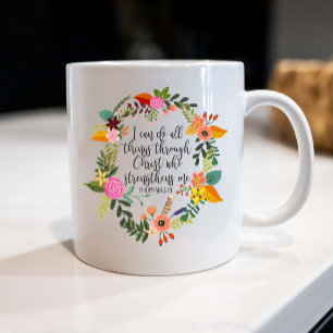 Jag kan göra allt sak genom Kristus Philippians Kaffemugg