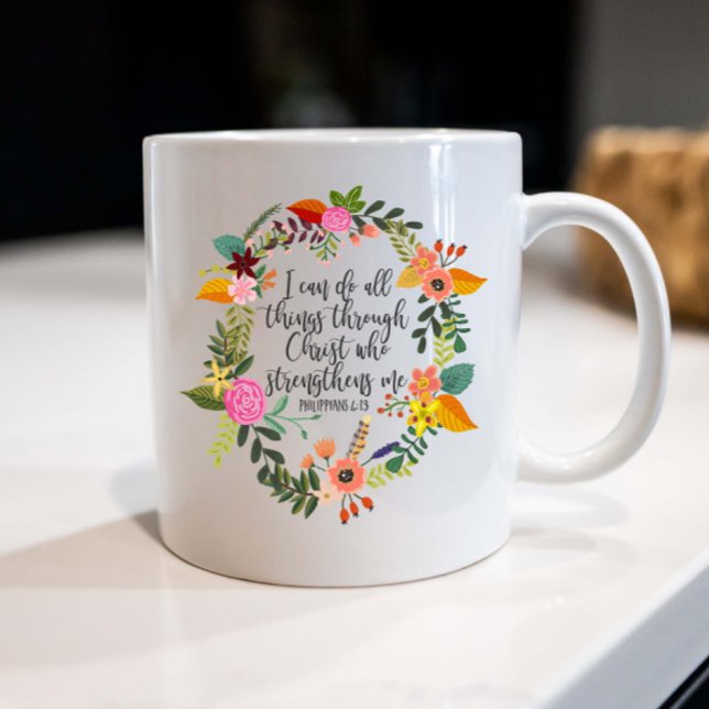 Jag kan göra allt sak genom Kristus Philippians Kaffemugg (Skapare uppladdad)