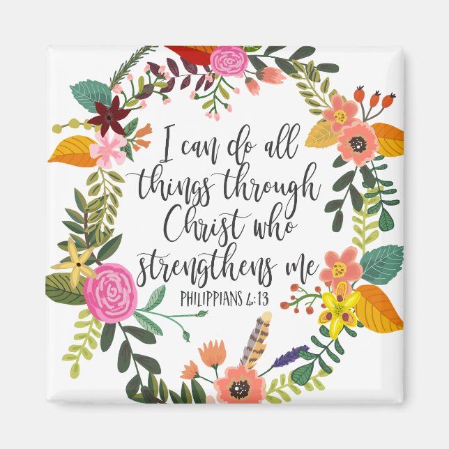 Jag kan göra allt sak genom Kristus Philippians Magnet (Framsidan)