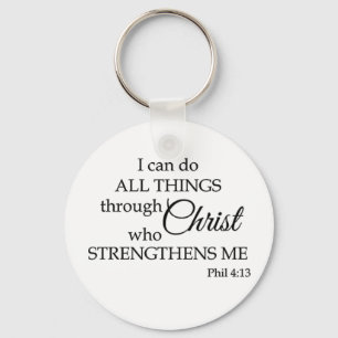 Jag kan göra allt Sak genom Kristus Scripture Nyckelring