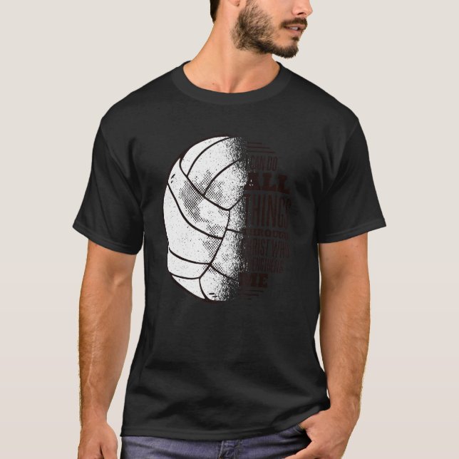 Jag kan göra allt Sak-kul Volleyball-design T Shirt (Framsida)