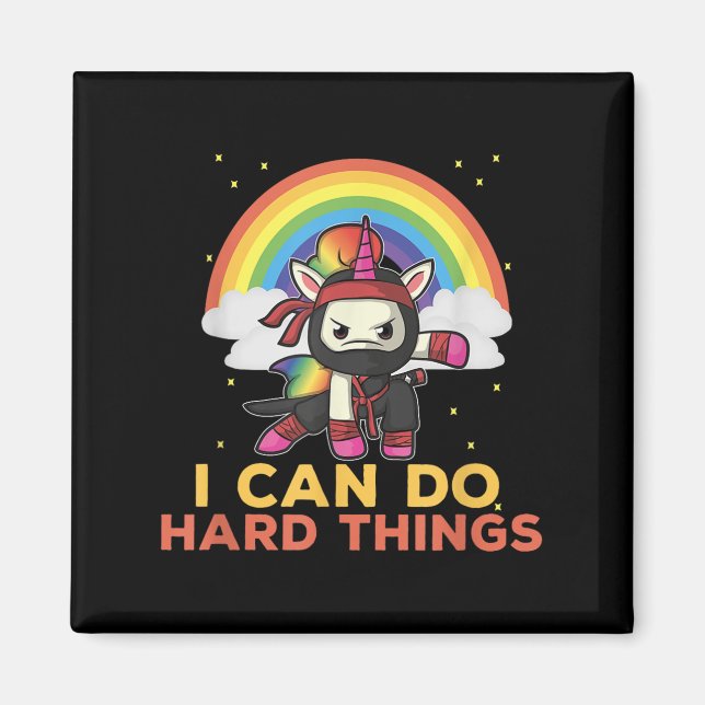 Jag kan göra hårt Sak Rainbow Ninja Magnet (Framsidan)