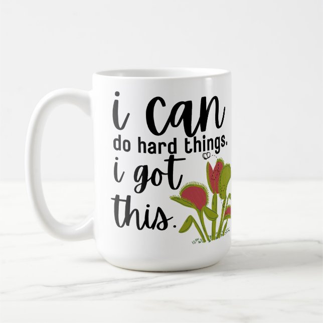 Jag kan göra hårt Sak (Venus Fly Trap) Kaffemugg (Vänster)
