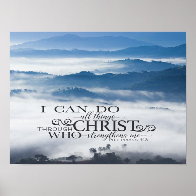 Jag kan göra sak genom Kristus Bible Verse Poster (Framsidan)