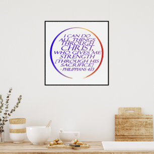 Jag kan göra sak genom Kristus Bible Verse Poster