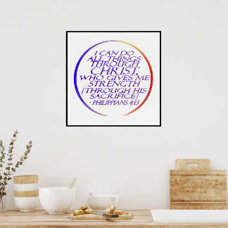 Jag kan göra sak genom Kristus Bible Verse Poster