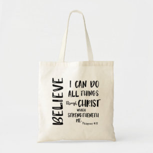 Jag kan göra Sak genom Kristus Bible Verse Tygkasse