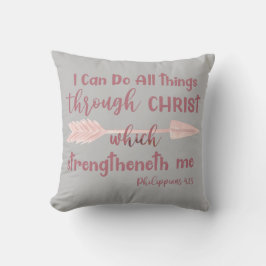 Jag kan göra sak genom Kristus KJV Bible Verse Kudde