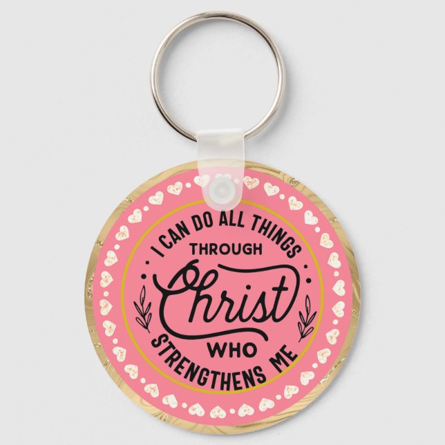 Jag kan göra sak genom Kristus. Nyckelring (Framsida)
