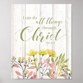 Jag kan göra sak genom Kristus, Phil 4:13 Poster