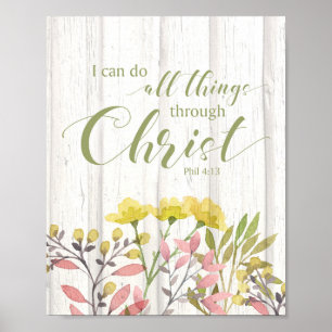 Jag kan göra sak genom Kristus, Phil 4:13 Poster