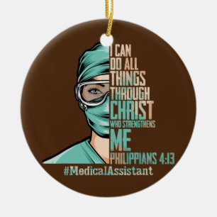 Jag kan göra Sak genom Kristus RN-gåvor Julgransprydnad Keramik