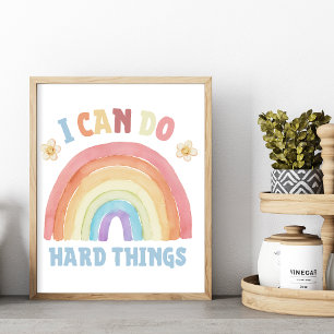 Jag kan göra sak hårt - barnpositiv bekräftelse poster