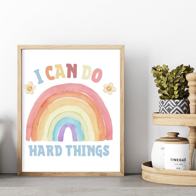 Jag kan göra sak hårt - barnpositiv bekräftelse poster (I can do hard things. Positive Affirmation for kids, #nursery #nurserydecor #positiveaffirmation)