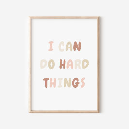 Jag kan göra Sak Rosa Girl Girl Nursery Decor Poster