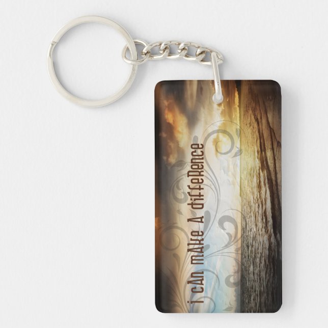 "Jag kan göra skillnad" Motiveringsbekräftelse Nyckelring (Framsidan)