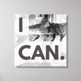 Jag kan Grått Stone Sten Stretched Kanvastryck