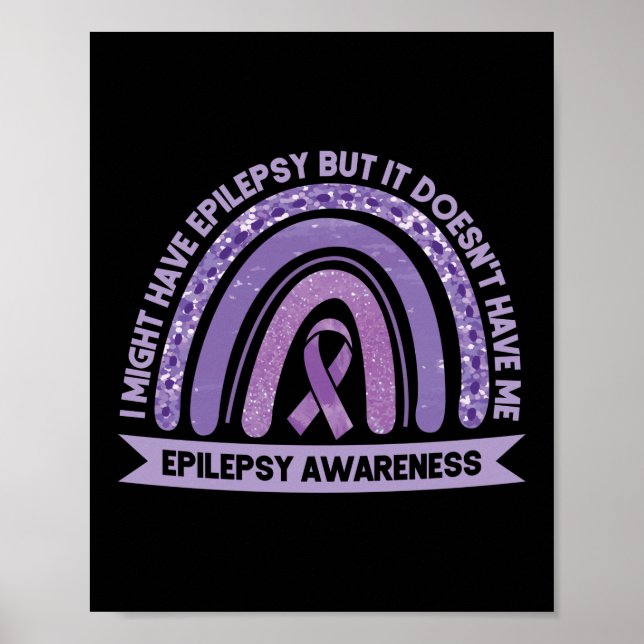 Jag kan ha epilepsimedvetenhet Lila Rainbow Poster (Framsidan)