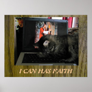 Jag kan ha Faith Praying Cat Poster