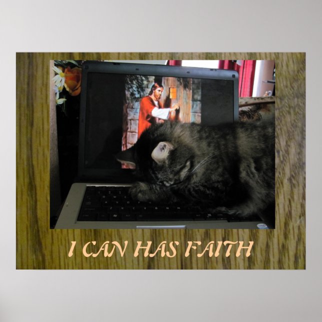 Jag kan ha Faith Praying Cat Poster (Framsidan)