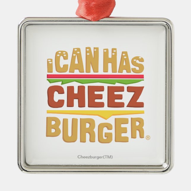 Jag kan har Cheezburger Julgransprydnad Metall (Framsidan)