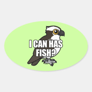 Jag kan har fisken? ovalt klistermärke