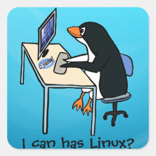 Jag kan har Linux? Fyrkantigt Klistermärke