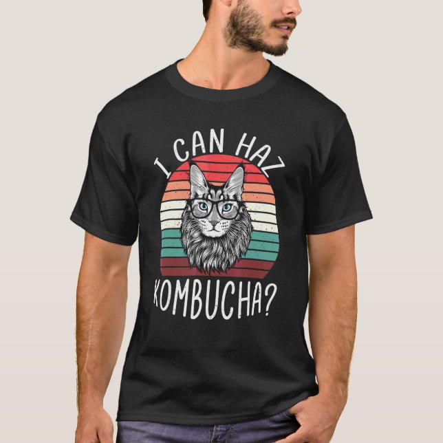 Jag kan Haz Kombucha Cat Probiotic Drink T T Shirt (Framsida)