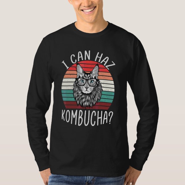 Jag kan Haz Kombucha Cat Probiotic Drink T T Shirt (Framsida)