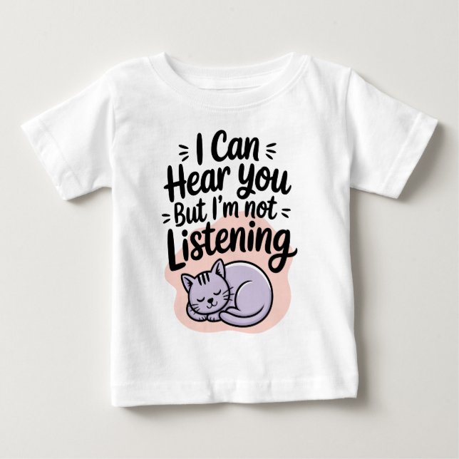 Jag Kan Höra Dig Men Jag Lyssnar Inte Katt T Shirt (Framsida)