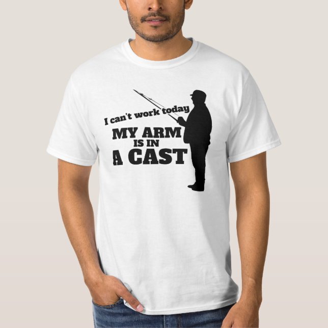 Jag kan inte arbeta idag.. arm är i ett kast tee (Framsida)