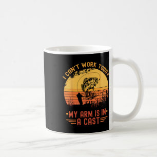 Jag Kan Inte Arbeta Idag Min Arm I Gips Rolig Fisk Kaffemugg
