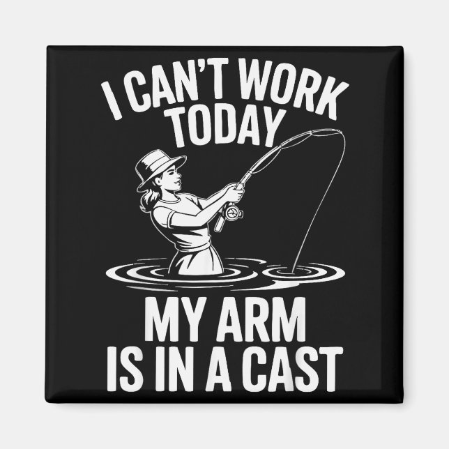 Jag Kan Inte Arbeta Idag Min Arm Sittar I Gips Fis Magnet (Framsidan)