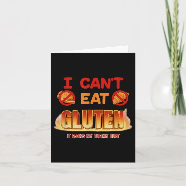 Jag kan inte äta Gluten Funny Ohinged Gen Z Meme Y Kort (Framsida)