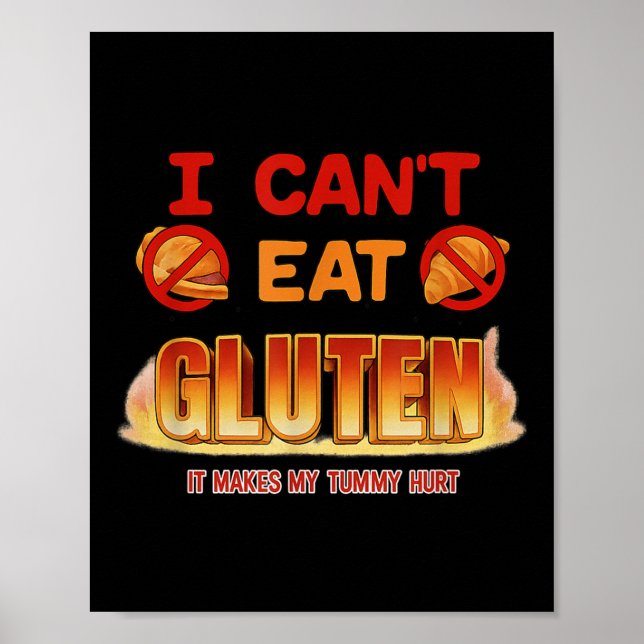 Jag kan inte äta Gluten Funny Ohinged Gen Z Meme Y Poster (Framsidan)