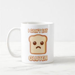 Jag kan inte äta Gluten! Tecknaden Cute Bread Kaffemugg